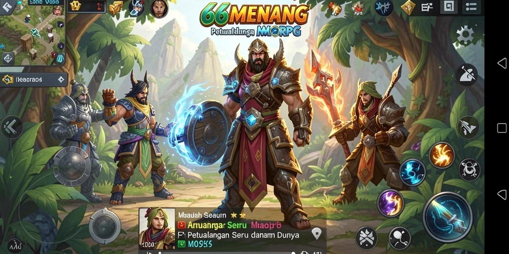 Tampilan gameplay seru dari 66MENANG, dunia MMORPG yang luas.