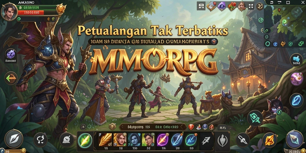 Gameplay AAKASINO menampilkan pertempuran seru dan interaksi antar pemain.