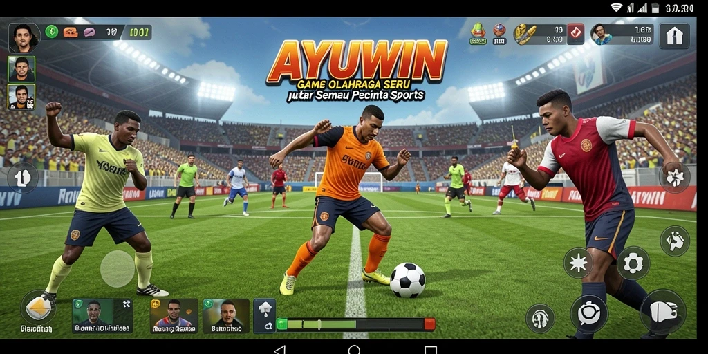 Screenshot AYUWIN yang menunjukkan aksi olahraga yang menegangkan.