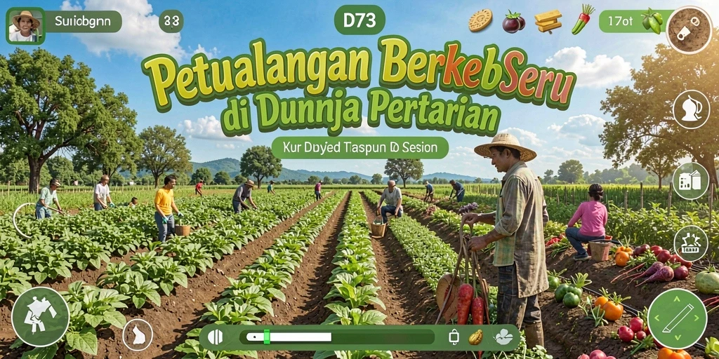 Gameplay D73 yang seru dengan aktivitas berkebun.