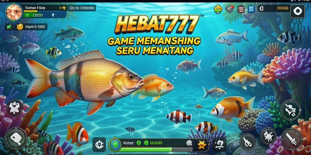 Tampilan gameplay HEBAT777 dengan aksi memancing yang seru.