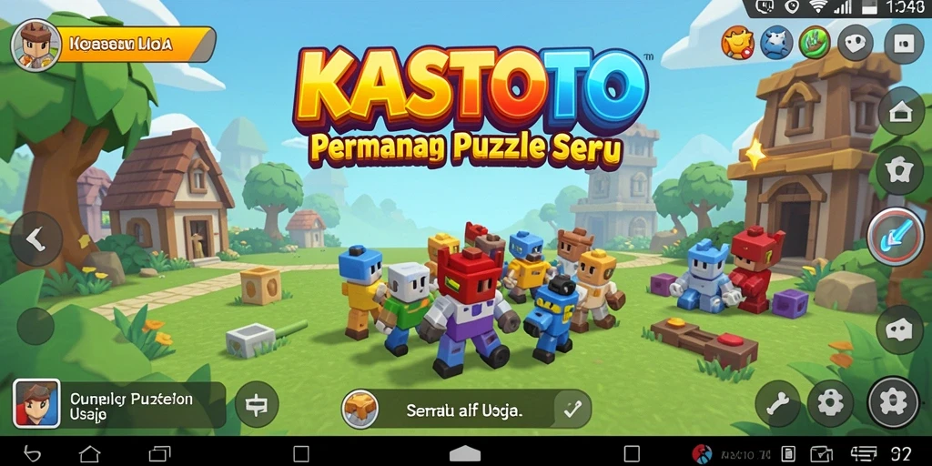 Screenshot KASTOTO menampilkan gameplay puzzle yang seru dan menarik.
