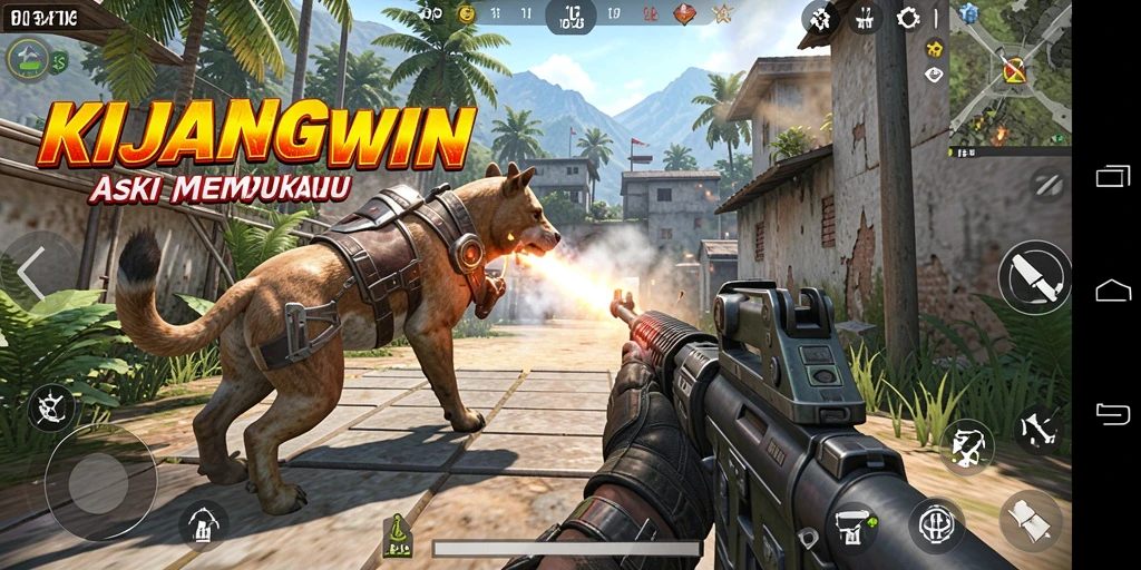 Tampilan gameplay KIJANGWIN yang mendebarkan saat pertempuran.