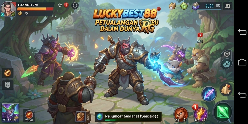 Tangkapan layar gameplay menarik dari LUCKYBEST88 yang menampilkan pertempuran RPG.
