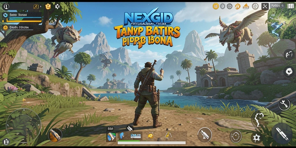 Screenshot gameplay <strong>NEXGID</strong> menunjukkan dunia terbuka yang luas dan indah.