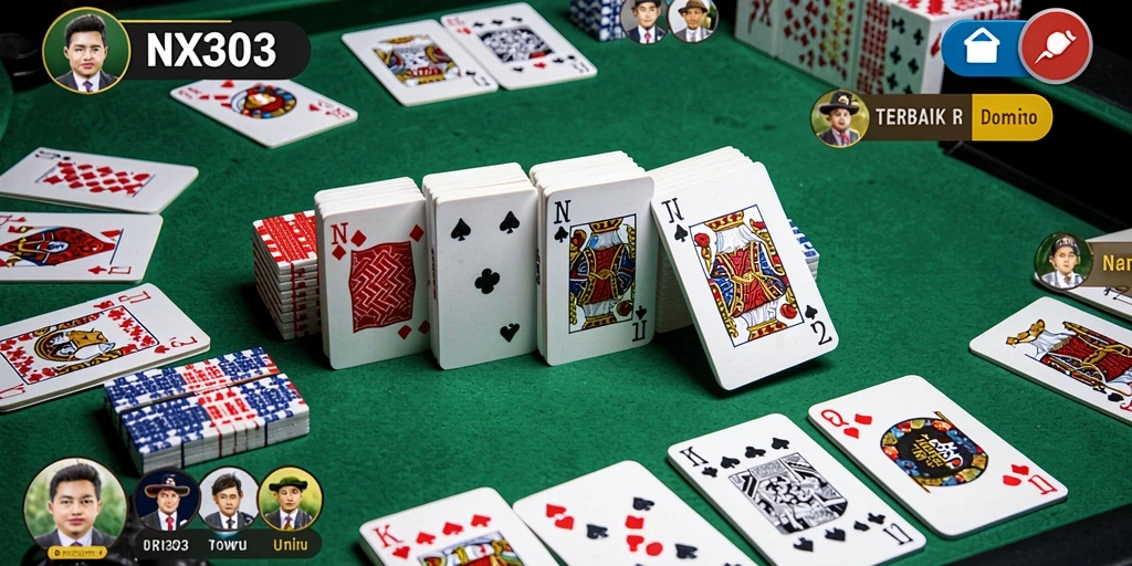 Screenshot gameplay NX303 menampilkan momen seru bermain Domino.