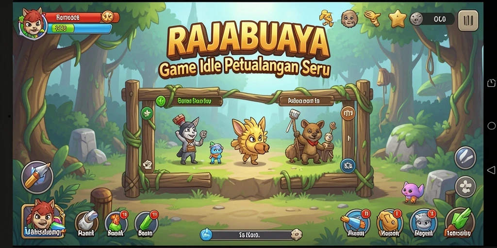 Tampak gameplay seru di RAJABUAYA dengan aksi karakter Idle.