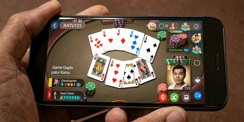 Gameplay seru dan mendebarkan dari RATU123 saat bermain Gaple.