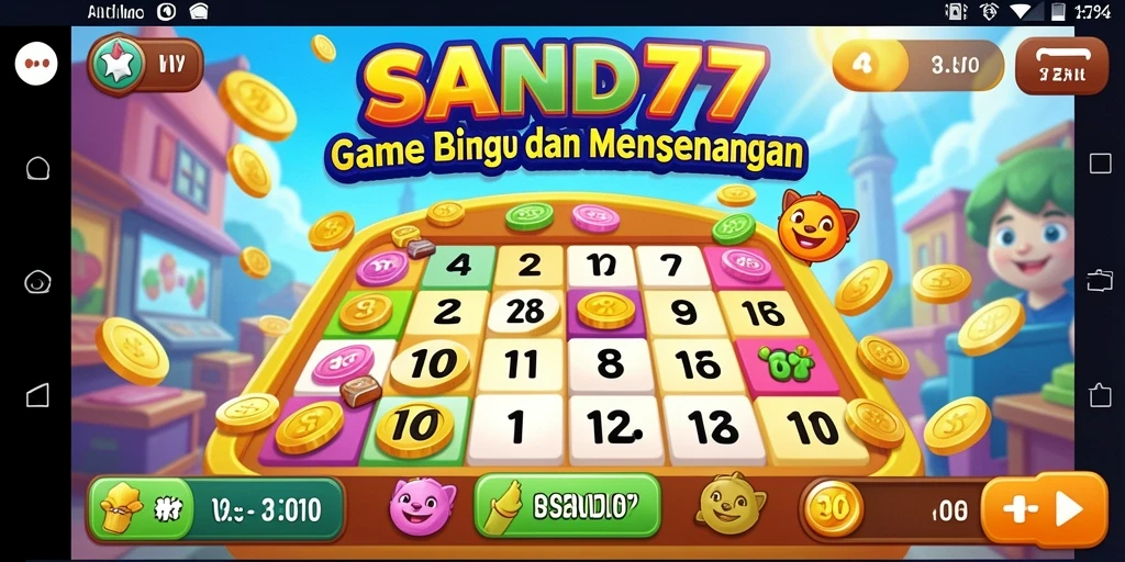 Screenshot gameplay SAND77 menampilkan momen seru saat bermain Bingo.