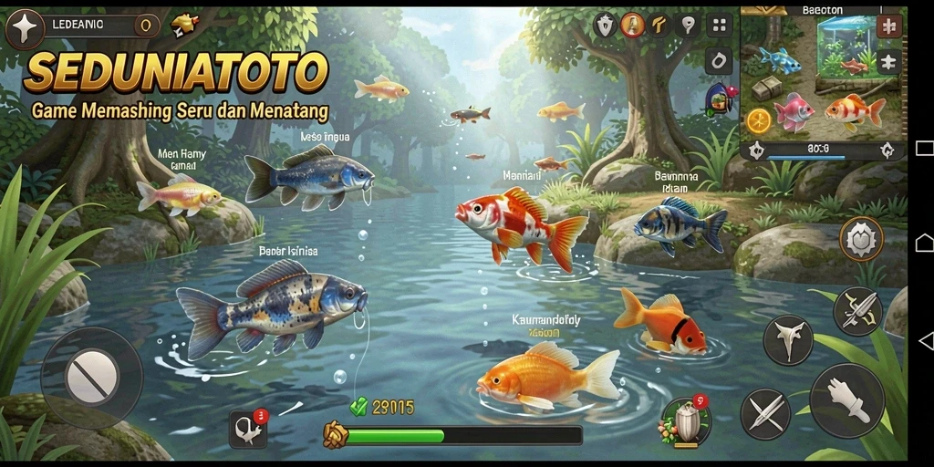 Tangkapan ikan besar dalam SEDUNIATOTO dengan pemandangan yang menawan.